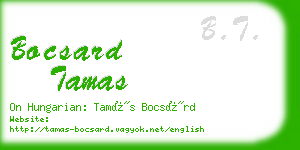 bocsard tamas business card